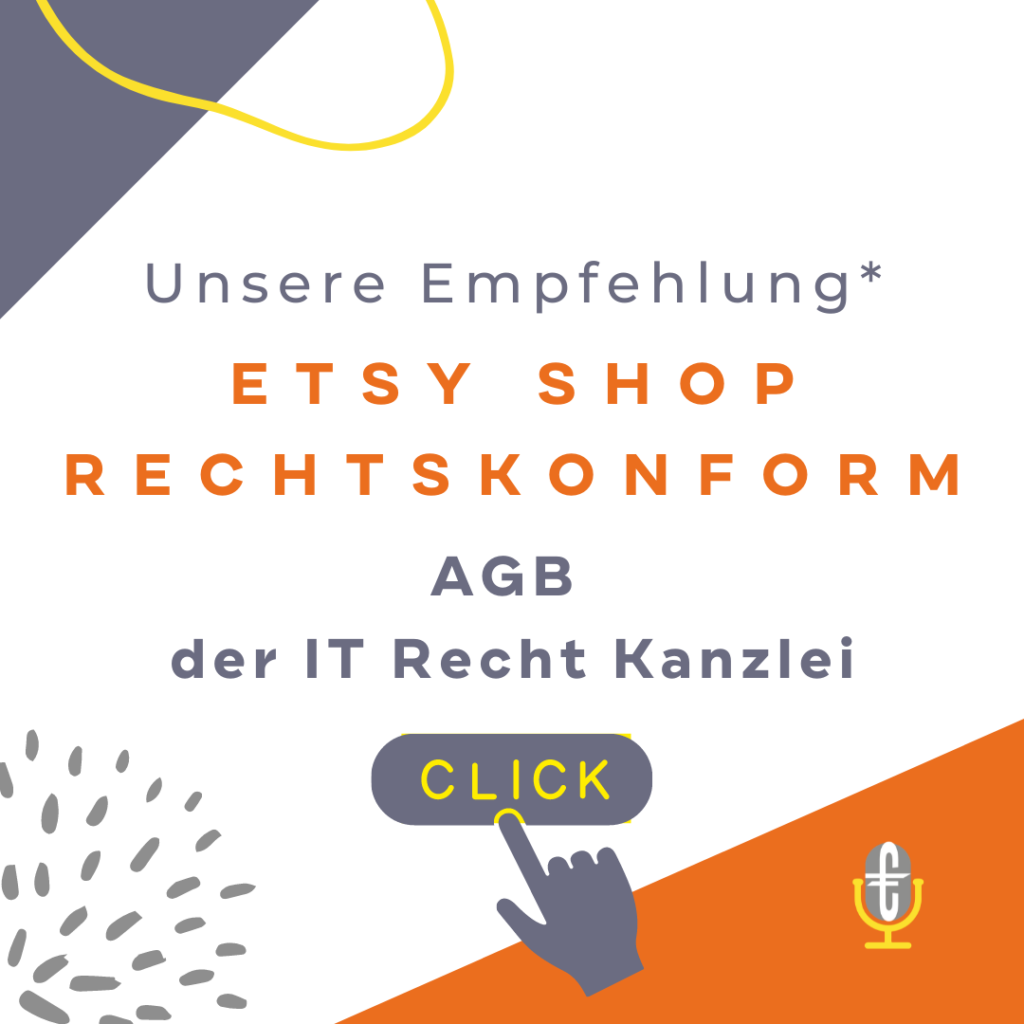 Etsy Shop rechtssicher ETSY AGB